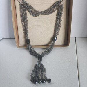 Gray Labradorite Rhodium Over Sterling Silver Endless Necklace Price to Sell!
